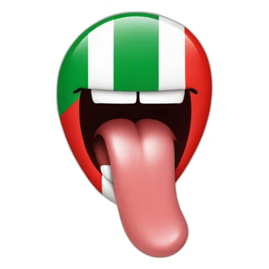 tongue out of mouth in italian flag colours sticker