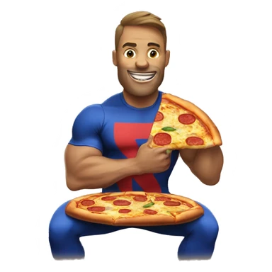 Powerlifter eating pizza sticker