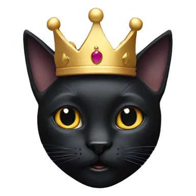 Black cat with a crown sticker