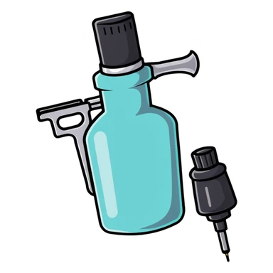 Tattoo gun and ink sticker