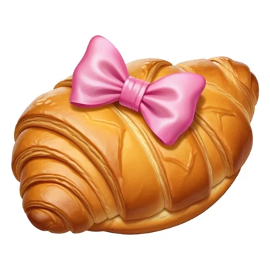 Croissant with a pink bow sticker