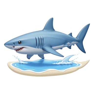 Shark with blue Nike shoes on a beach sticker