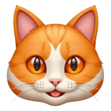 smiling cat with love eyes, cartoon style sticker