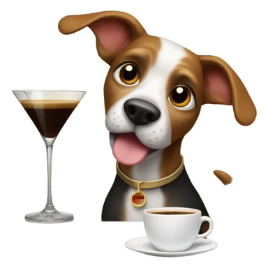 dog drinking expresso martini sticker
