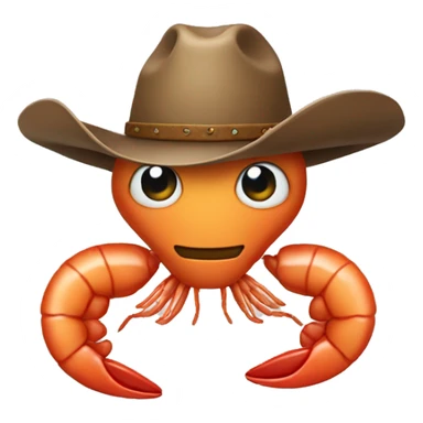 shrimp with cowboy hat sticker