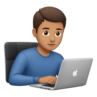 male technologist working on a laptop sticker