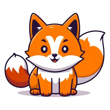 A farmer cat that looks like a fox sticker