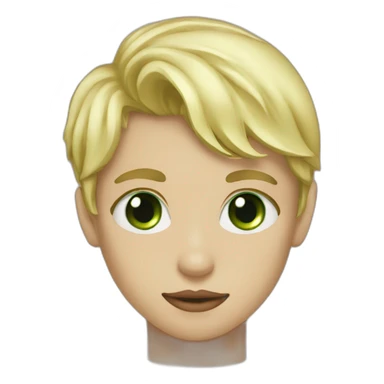 Blond boy Green eye kissing chocolate  girl Green eye sticker