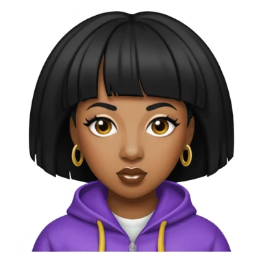 Missy Elliott with black hair sticker