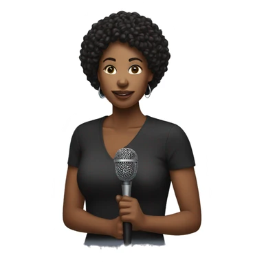 Same black woman holding a mic sticker
