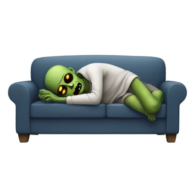 zombie sleeping on the couch sticker