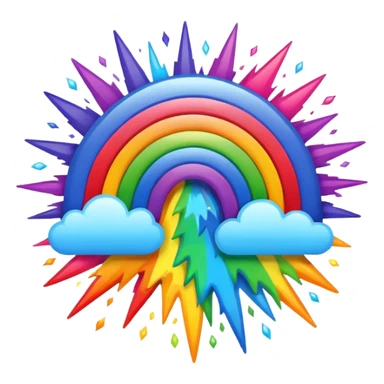 Rainbow explosion  sticker