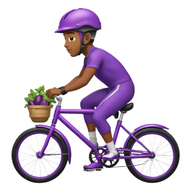 a black man on an eggplant bike sticker