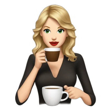 tylor swift drinking coffee  sticker