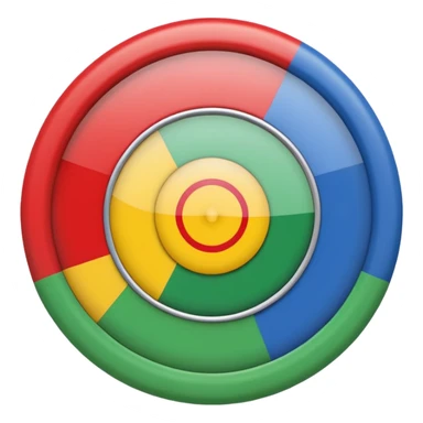 An emoji icon of the Romani flag. Top half blue, bottom half green, with a red 16-spoke chakra wheel in the center. Flat vector style, cute, isolated on white background. sticker