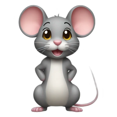 a mouse with a pumped-up booty sticker