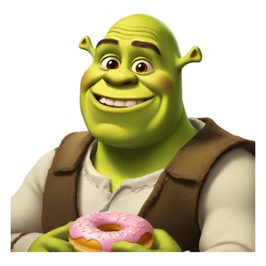 shrek eating a donut sticker