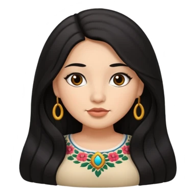 Brown Mexican curvy girl with long black hair  sticker