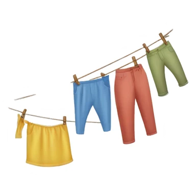 Washing line with wet clothes  sticker