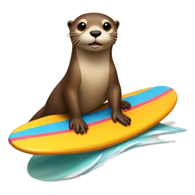 Otter on a surfboard sticker