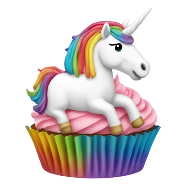 Unicorn rainbow cupcakes sticker