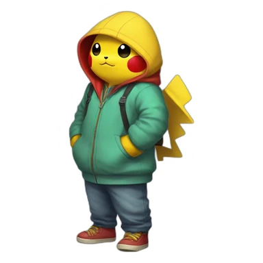 Pikachu in outfit of Eric Cartman sticker