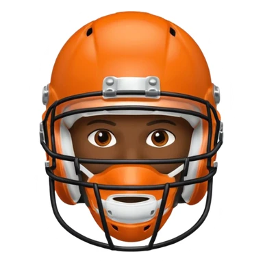 College football player helmet in  orange color  sticker