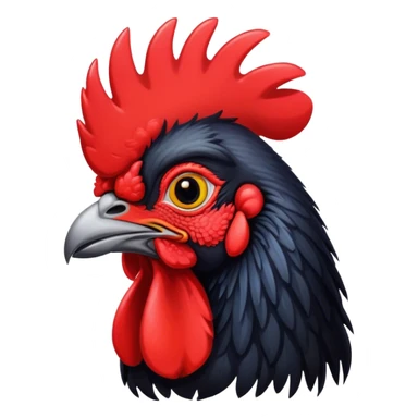 Black rooster face sticker