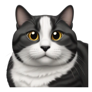 Thomas the cat black and white tortoishel sticker