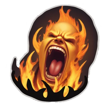 Guy screaming flames sticker