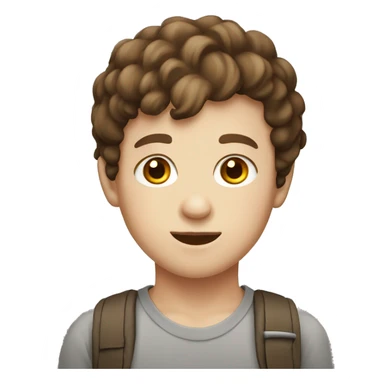 Young Boy with brown hair and brown eyes and white skin wearing a birthday hat sticker