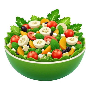 Salad community avatar in clean style illustration. Classic salads like Olivier, Greek or Tashkent, vibrant greens and colorful ingredients, simple shapes, flat design, high contrast, fresh and inviting. sticker