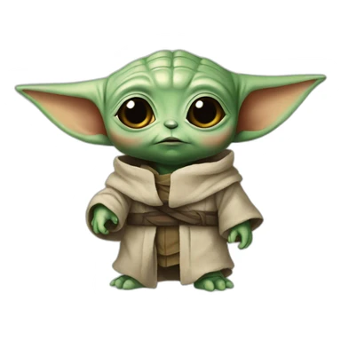 baby yoda  Ukraine flag sticker