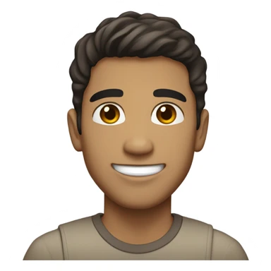 Tall Hispanic young man smiling with light brown skins and dark hair and a little bigger sticker
