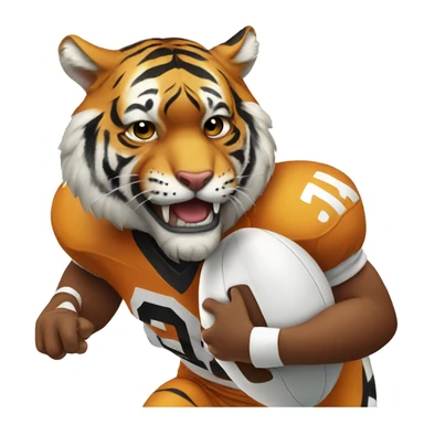 a tiger playing football sticker