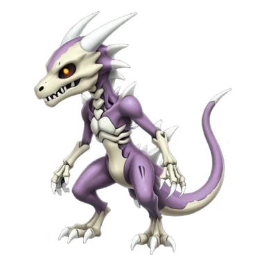 Shiny Badass Edgy Dark Evil Spectral Dusky Spooky Skeletal Cool Hot Stylish Handsome Duskull-Marowak-Darkrai-Genesect-Fakémon-fusion (full body) sticker