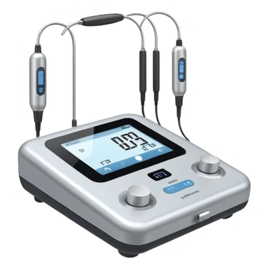 equipo de electroterapia con dos electrodos sticker