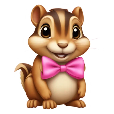 Chipmunk with pink bow sticker