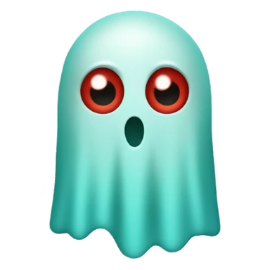 teal ghost wth hornsand red eyes sticker