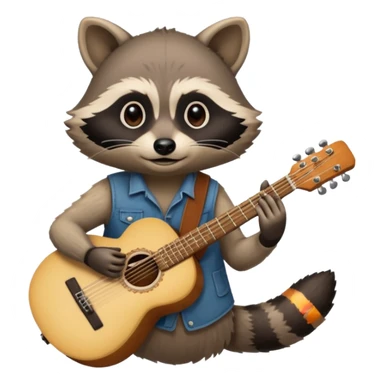 crazy Raccon with guitar sticker
