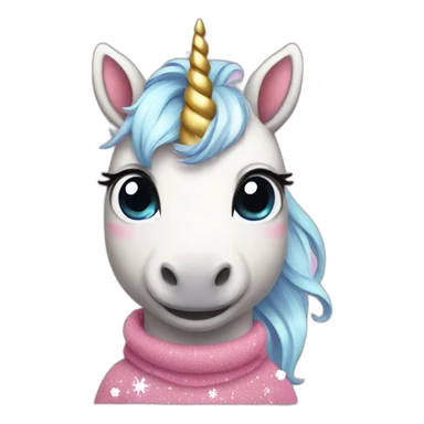 Cute unicorn with Christmas clothes sticker