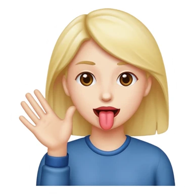 Tongue out with hands to the side  sticker