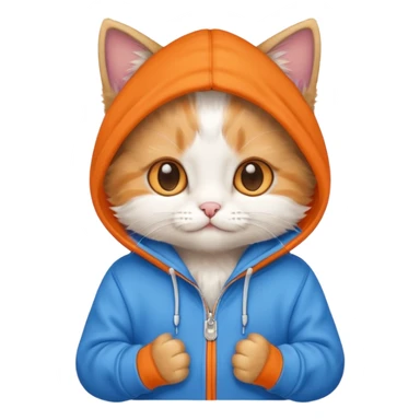 Kitten wearing hoodie sticker