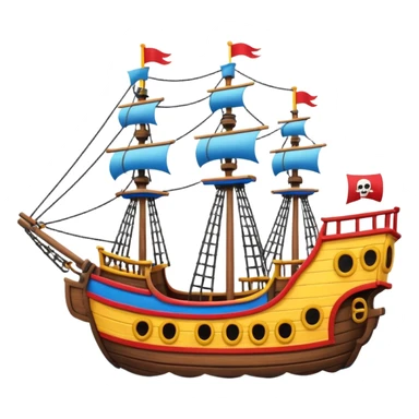 simple cheerful pirate ship amusement park ride sticker