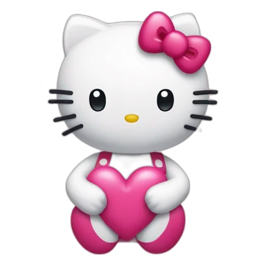 Hello kitty making a heart with her hands sticker
