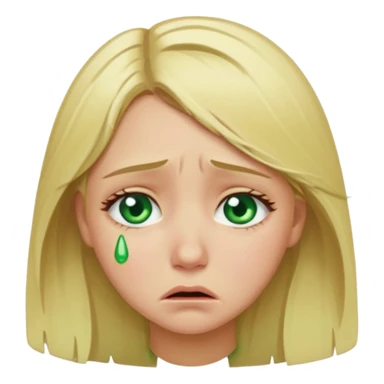 the girl is that criying she has green eyes and blondhair  sticker