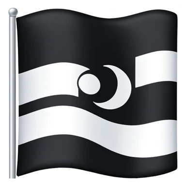 White flag with a black flag inside with a another white flag inside sticker