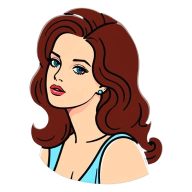 Lana Del Rey with retro Hollywood glamour sticker