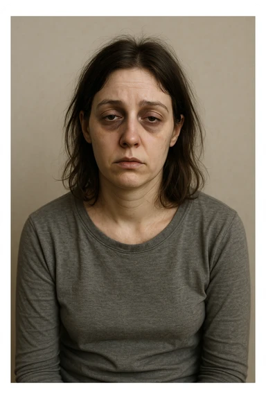 donna con stanchezza cronica distrutta e stanca sticker