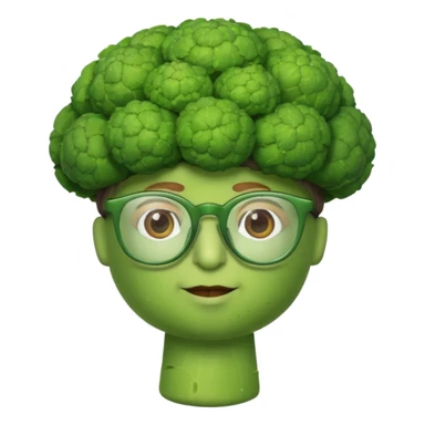 brocoli with glasses and hat sticker